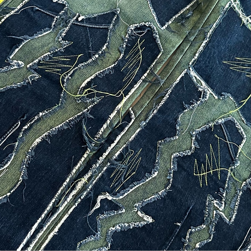 Arkadius Anarchy Jeans Distressed Patchwork Jeans… - image 3